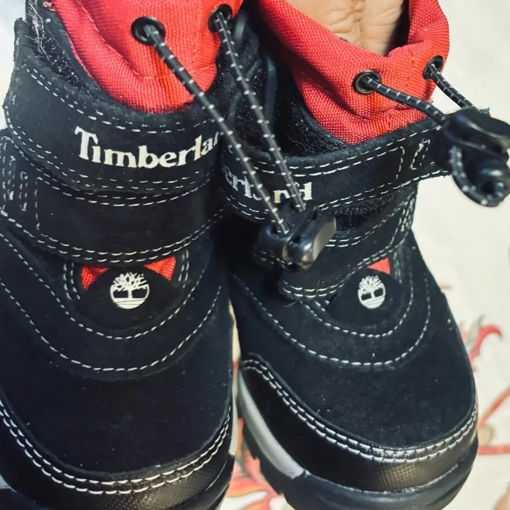 Timberland Thermolite 200 Gram Snow Boots black Red Lining EUC